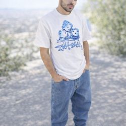 STUSSY MELTED TEE WHITE LARGE