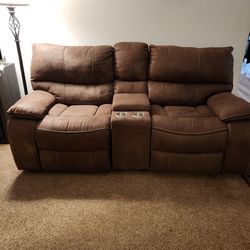 Suede Recliner  Couch