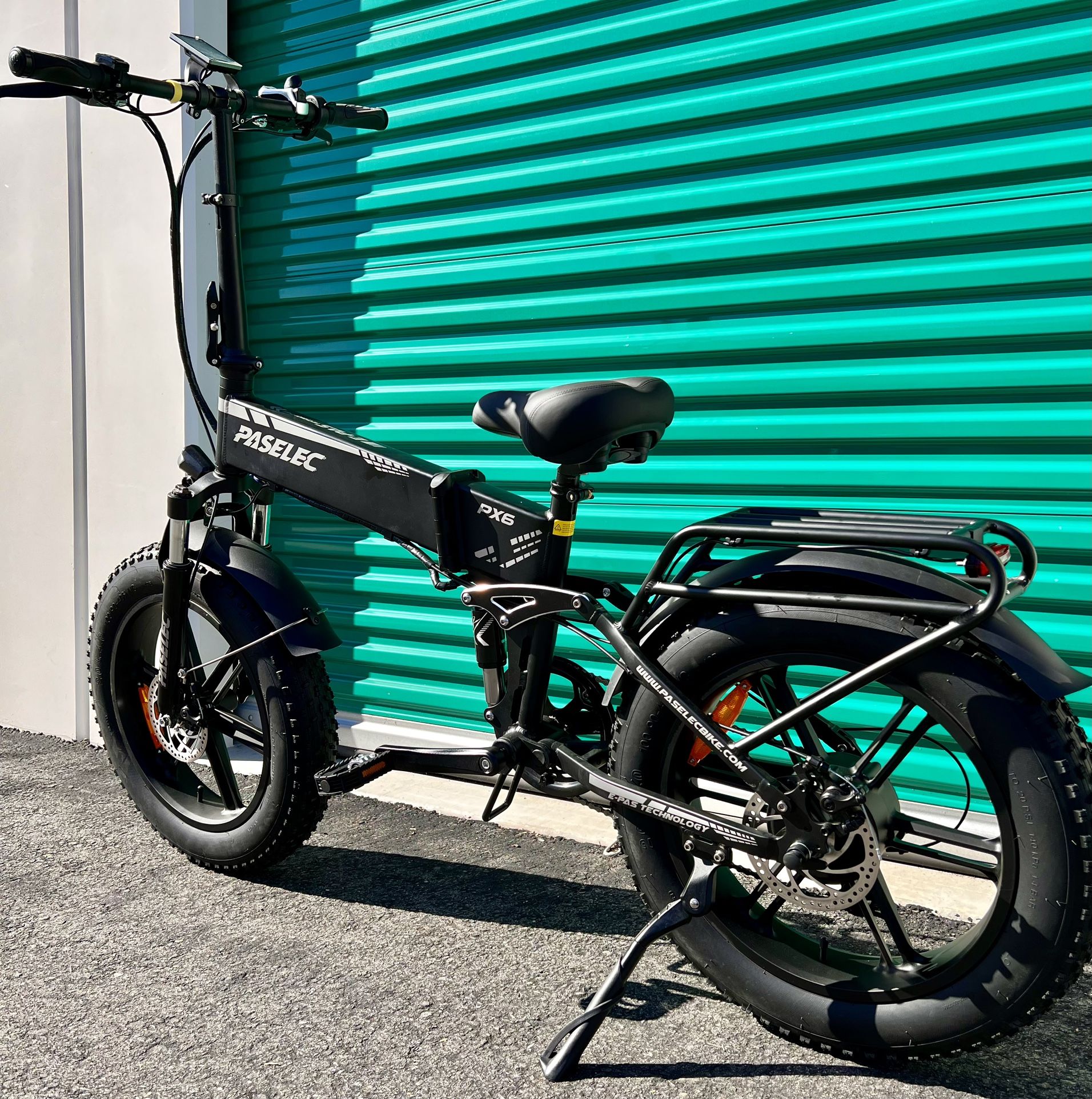 ✅ BRAND NEW - 1000 Watt Electric Folding Bike, Power regen Tech, Fat Tire, Full Suspension(Black-OR-Army Green)PX6 Pro Paselec ⚡️