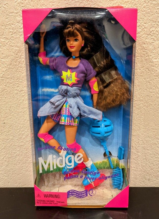 In Line Skating Midge Doll 1995 NIB 15475 Vintage Mattel...