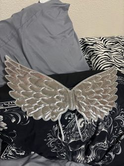Silver Angel Wings Costume Accessory