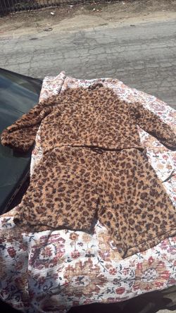 Leopard Print Hoodie and Leopard Print Sweatshorts