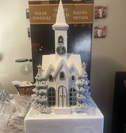 Beautiful Snowy LED Church