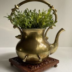Vintage Solid Brass Coffee / Tea / Water Kettle
