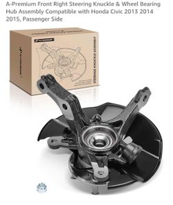 Front passenger Knuckle and wheel hub assembly 2013, 2014, 2015 Honda Civic Non Si