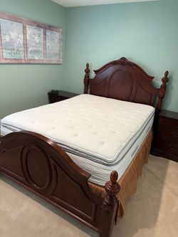 Queen Bedroom Set Solid Cherry Wood