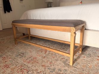 Wood and fabric bench