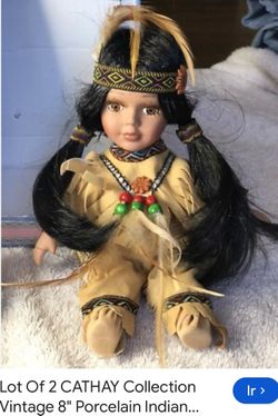 Cathay Collection Porcelain Native American Doll