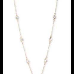 Lauren Ralph Lauren Gold-Tone Crystal Cushion Pendant Necklace/NWT