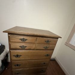 Vintage Solid Wood, Brown Dresser Chest