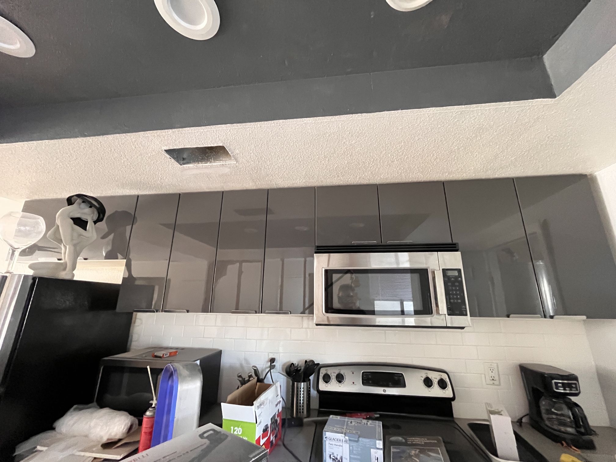 Hanging Cabinets And Microwave
