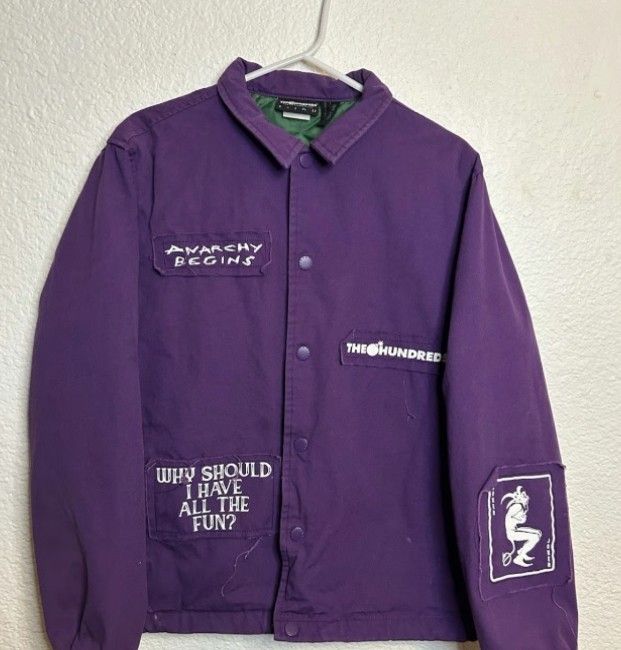 The Hundreds X Batman The Dark Knight Rises Joker Purple Jacket Mens Medium