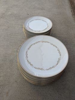 Fancy White and Gold Plates