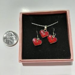 Silver Jewelry Set Necklace W/earrings 