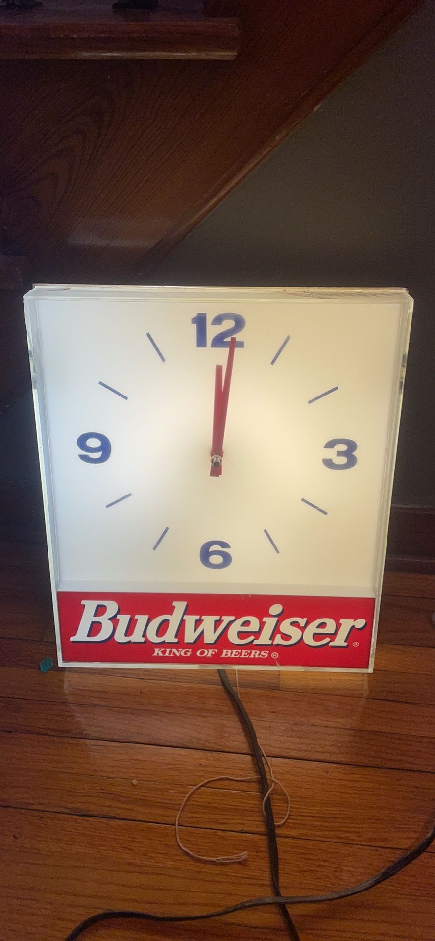 Vintage Budweiser 1992 electric sign clock