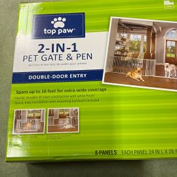 Top paw 2-in-1 Pet Gate And Pen
