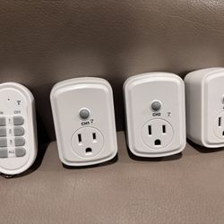 Indoor 3 Pack 1-Outlet Wireless Remote Control, White-New