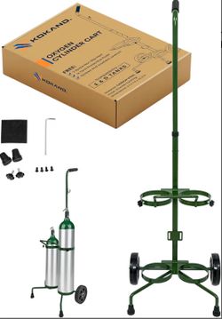 Oxygen Double Tank Cart M6 M9 MD ME Portable O2 Roller Carrier Wheels Steel