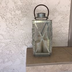 Silver Metal Lanterns. 3 All The Same Height 12”