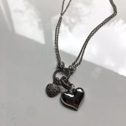 Silver chain and heart pendant 925