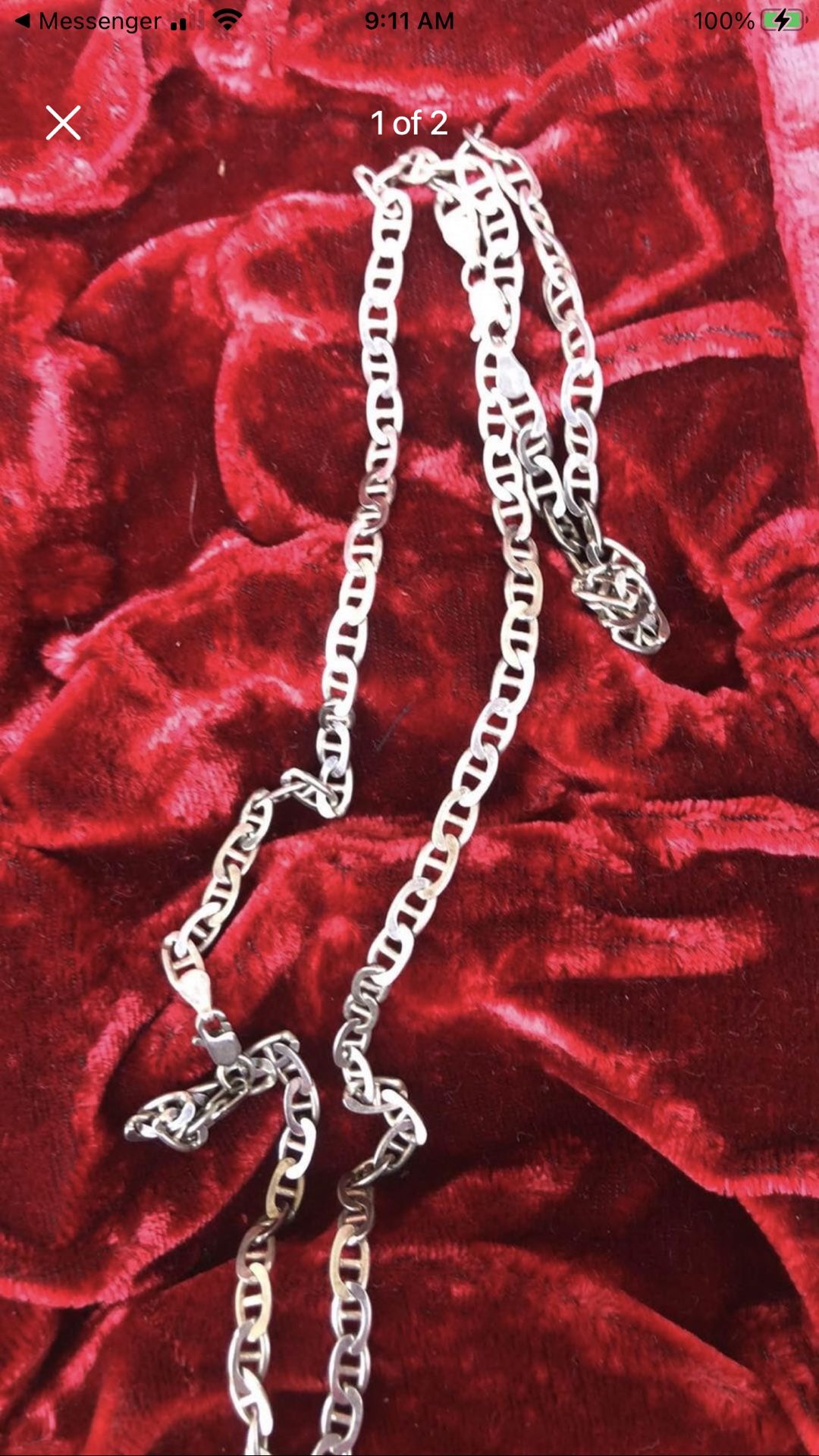 Silver Necklace And Bracelet