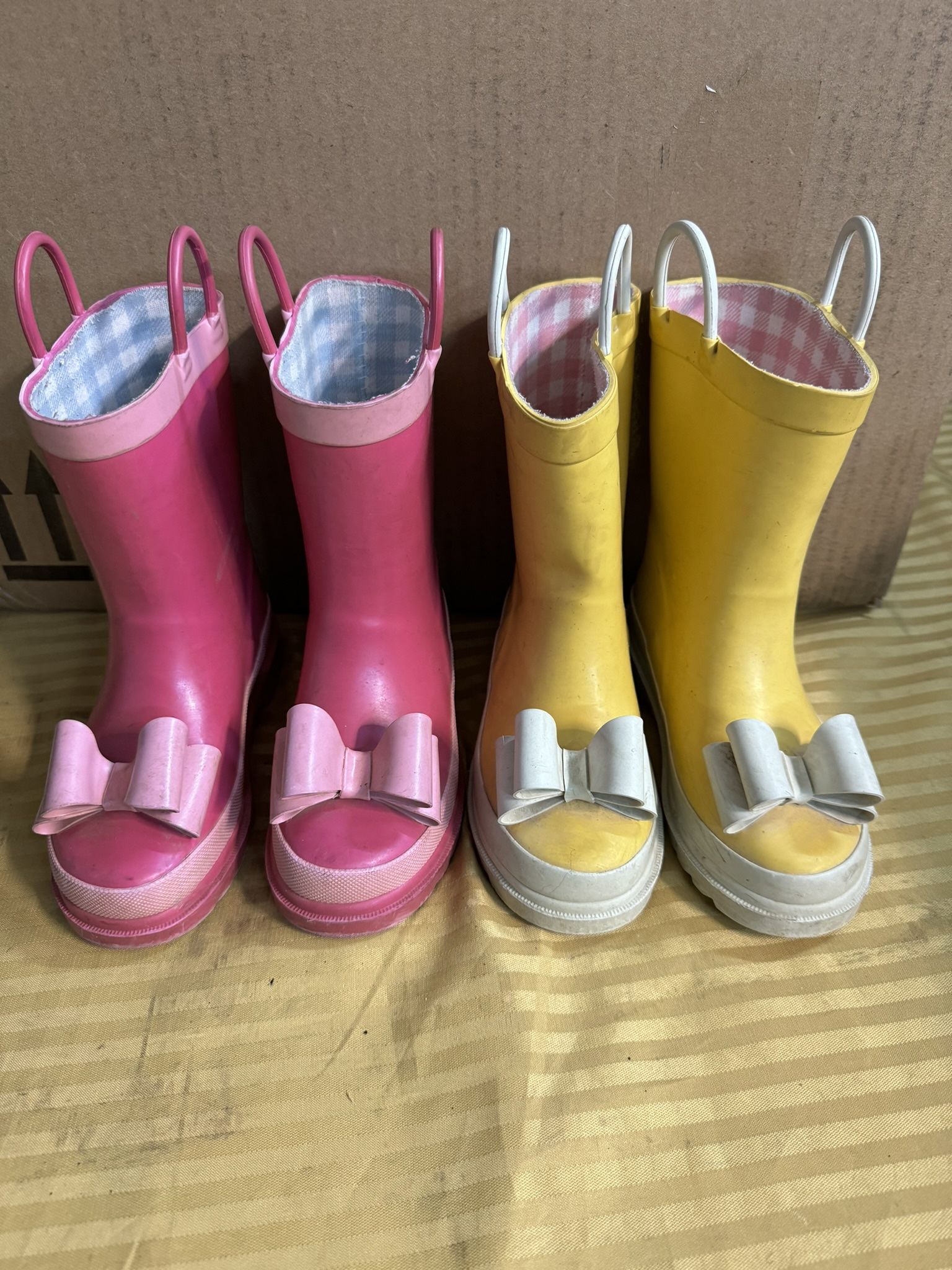Girls Rubber Rain Boots - Yellow Size 9C