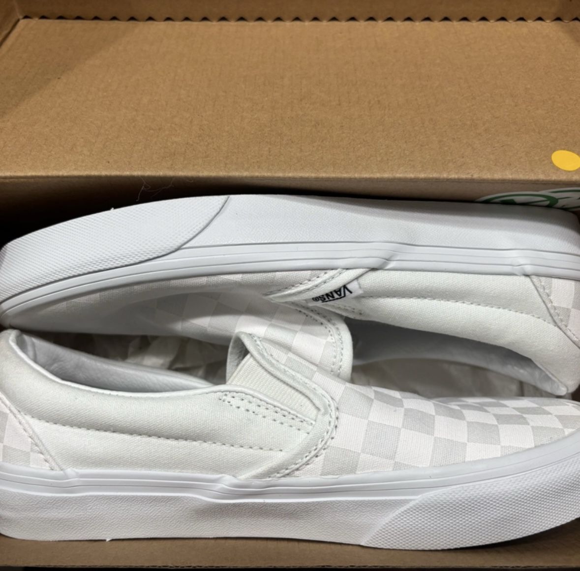 Vans Classic White Checkered Slip-Ons