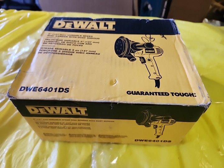 New DeWalt Variable Speed Disc Sander with Dust Shroud DWE6401DS