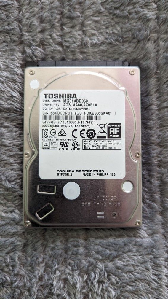 500gb Hard Disc Drive (HDD)