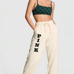 Pink Ivy Fleece Campus Sweatpants Size Medium 