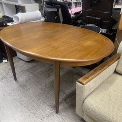 VINTAGE MID CENTURY DANISH MODERN GUDME DINING ROOM TABLE TEAK WITH 2 LEAFS 1 OWNER NICE 