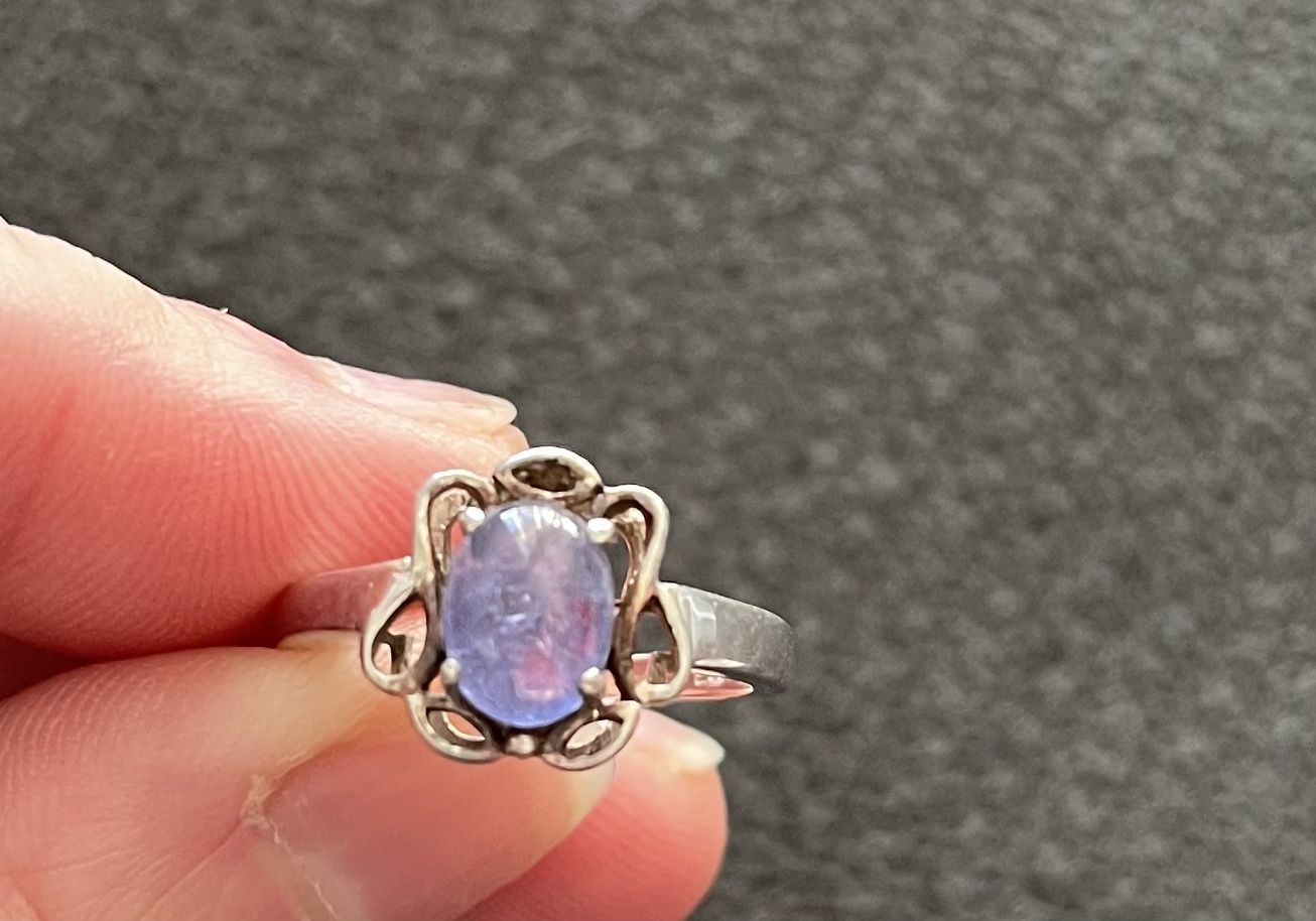 vintage sterling silver Tanzanite ring