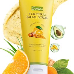 Revitalizing Exfoliation Face Scrub with Vitamin C and Turmeric – Gentle Exfoliating Face Wash for Blackheads, Pore Dirt & Dark Spots – Acne Control F
