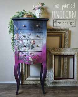 Petite refinished jewelry armoire