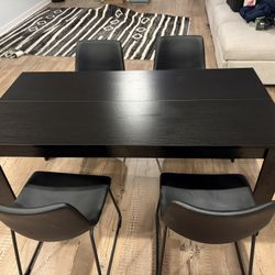 Black Table With 4 Chairs 