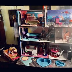 LOL Large Doll House Complete With Furniture Accessories Dolls And Car