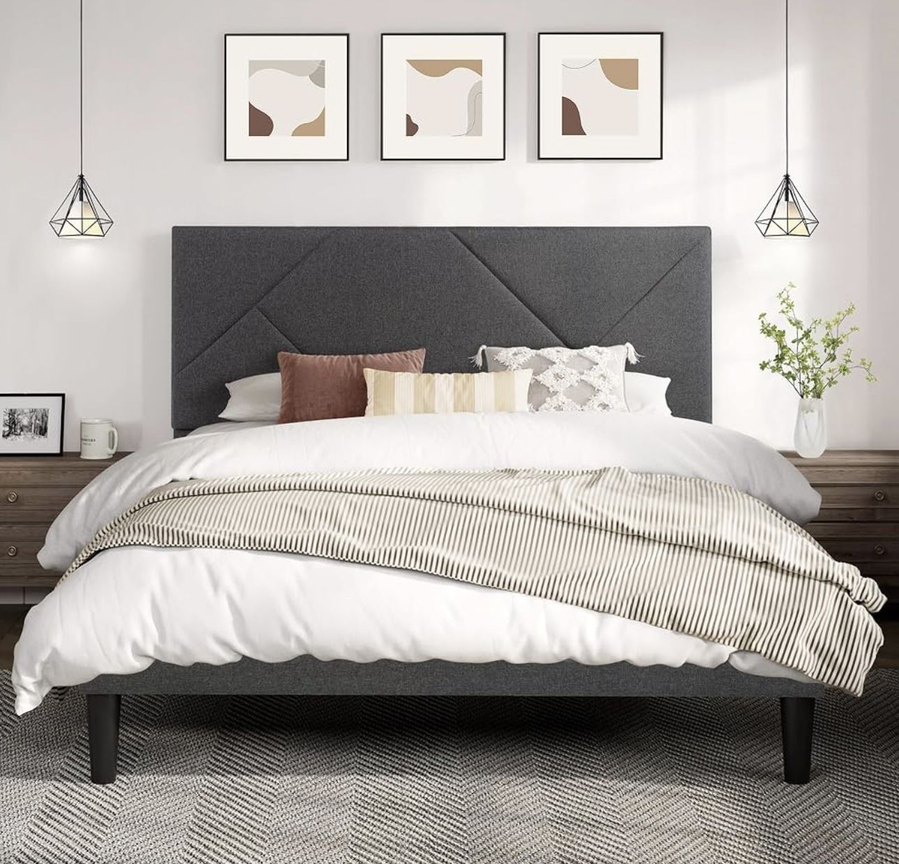 Full Grey Bed Frame