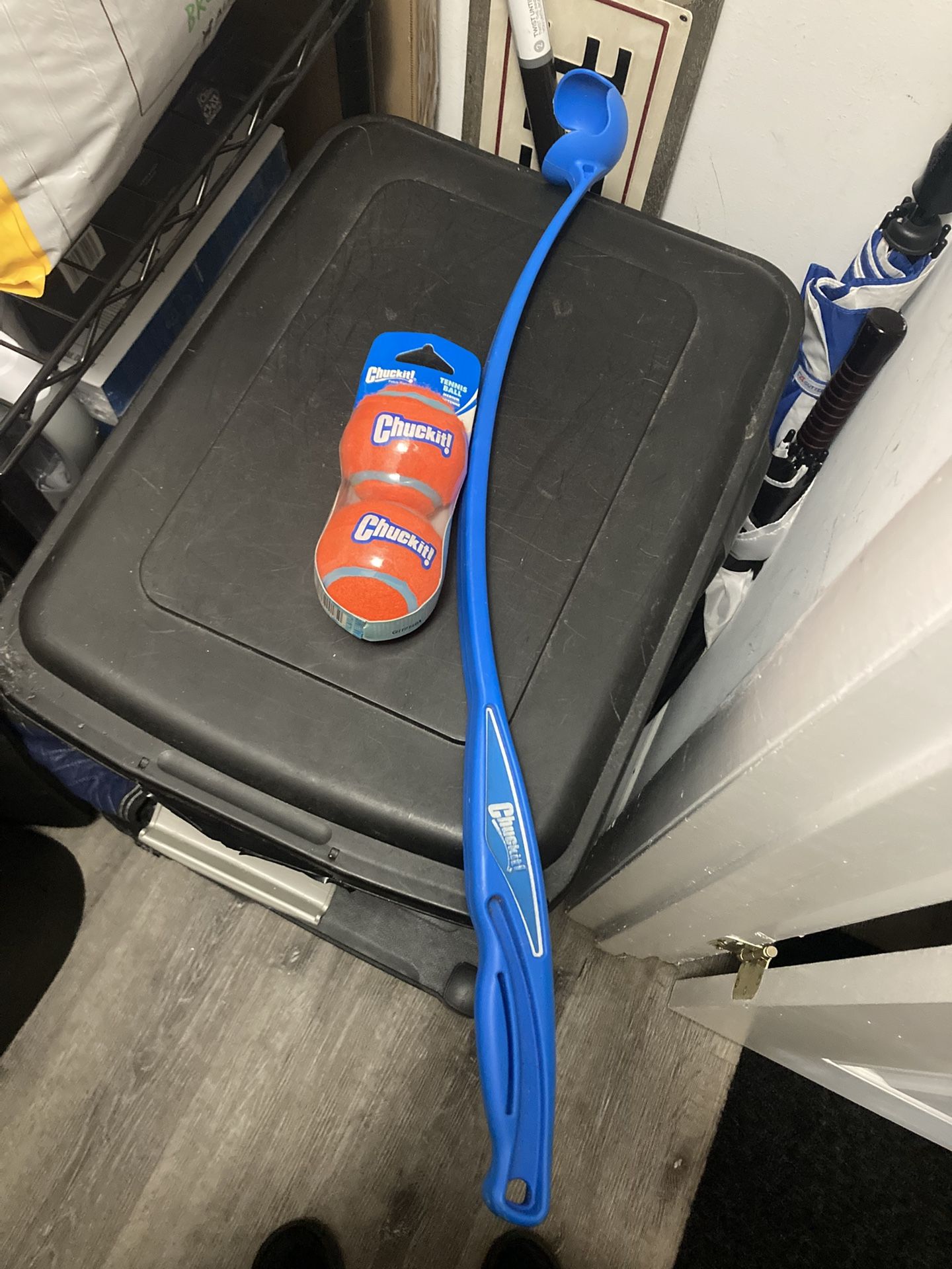 Chuckit! Classic Ball Launcher Dog Toy, Blue + 2 New Tennis Balls