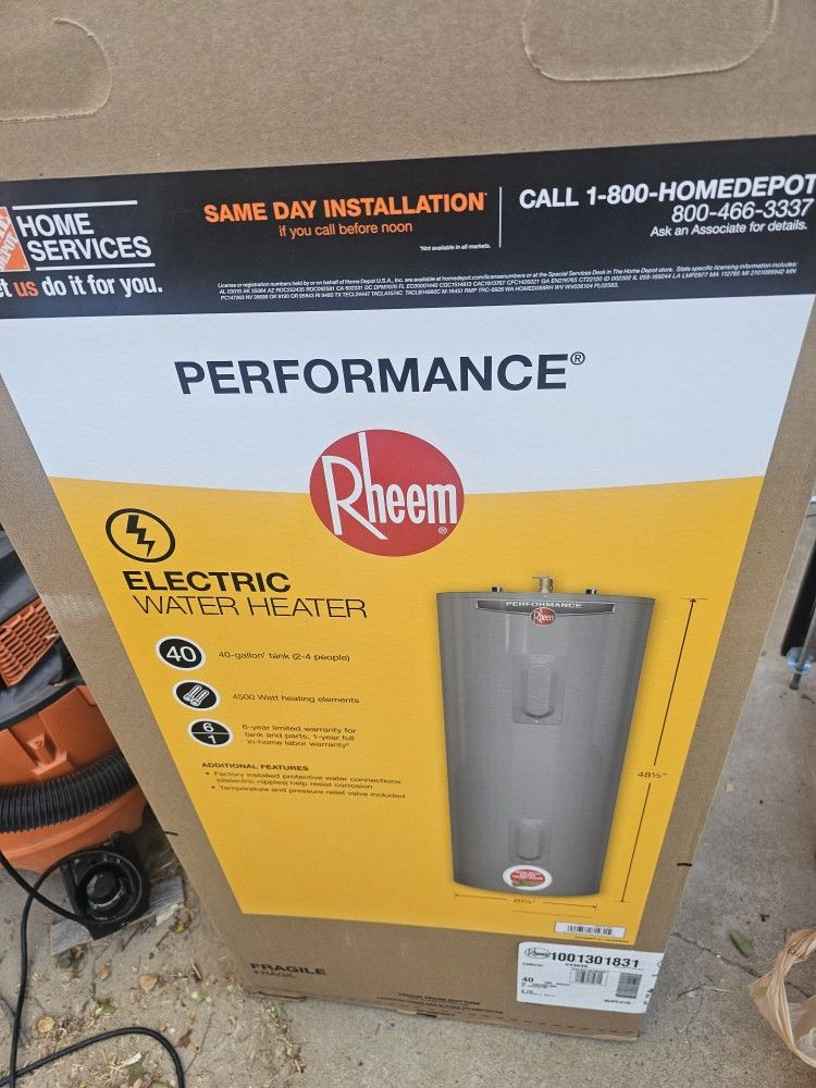 Water Heater New Electric 40galons $350