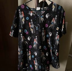 Disney nightmare before Christmas Scrub XL Top