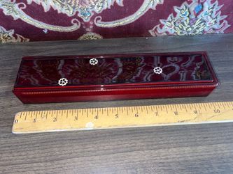 Vintage Japanese Lacquered Hashibako Box With Chopsticks