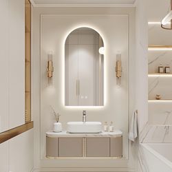 Niccy Arched LED Bathroom Mirror, 48x24 Inch
