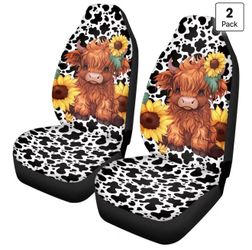 Highland Cow Car Seat Covers 2-Pack