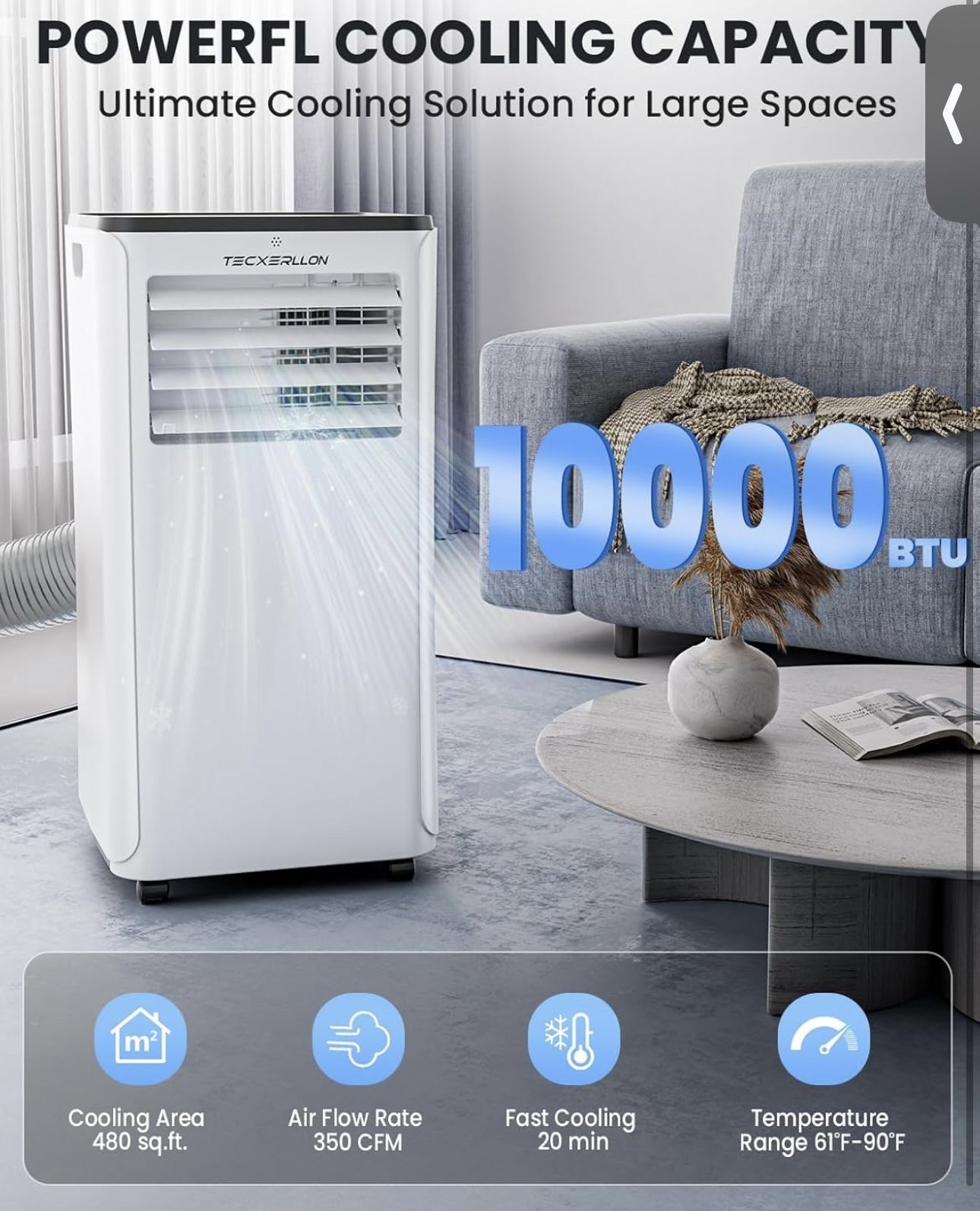 Brand new 10000 BTU Portable Air Conditioners, 4-in-1 Portable Ac with Cooling, Dehumidifier, Fan &