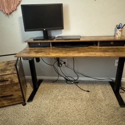 Home office Desk, Cabinet & Monitor