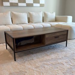 Wood And Metal Coffee Table Modern 