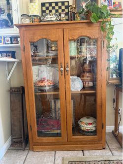 Wood cabinet (items not included)