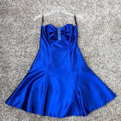 Strapless Blue Cocktail Dress