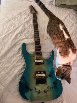 Electric Guitar Teal Blue Burst Finish