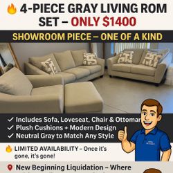 4pc Showroom Grey Living Room Set 